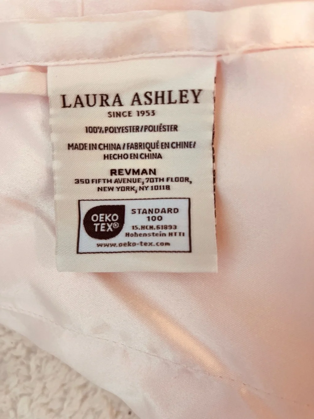 Laura Ashley Pink Satin Sheet Set (2 Flat Sheets) Twin XL